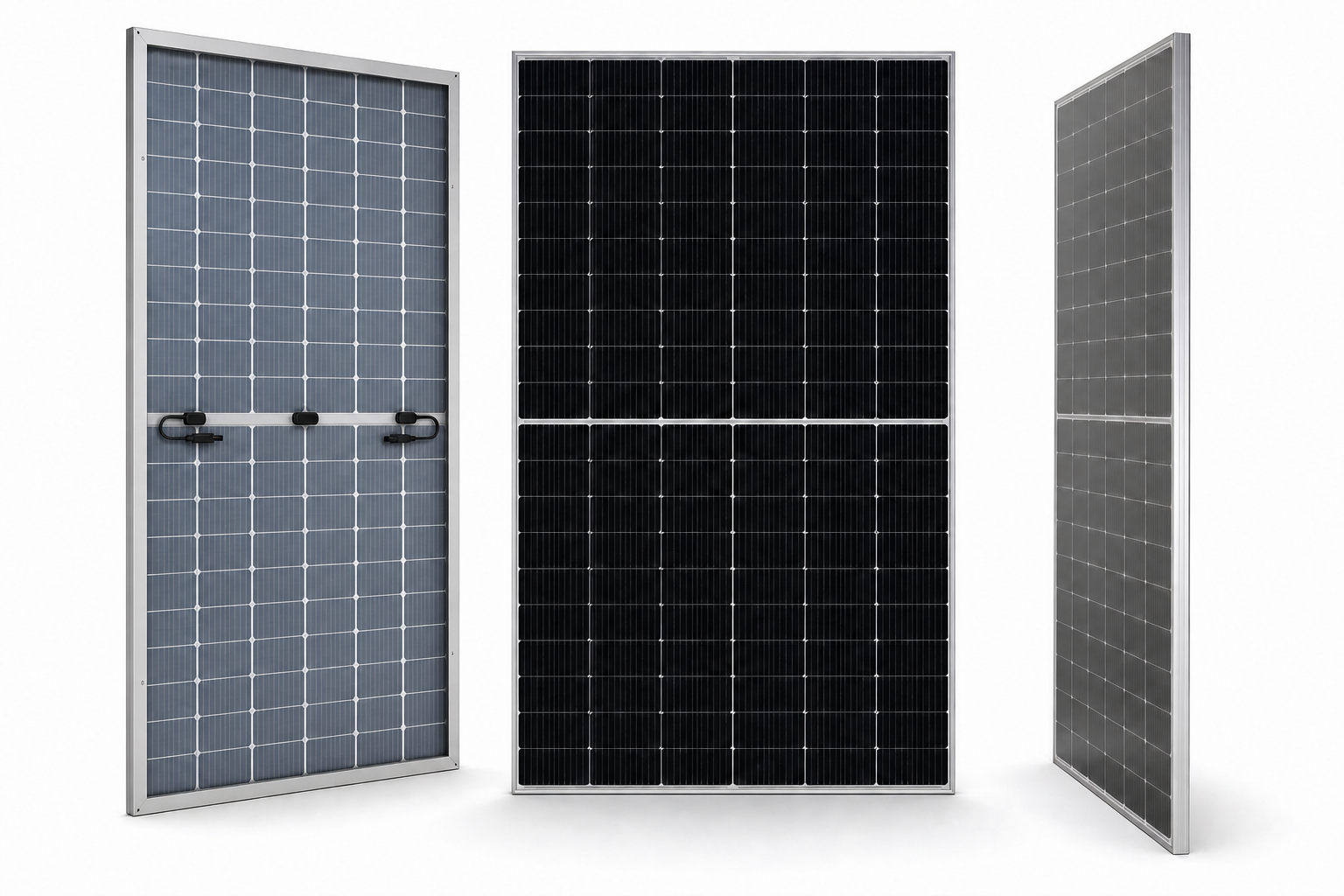 Сонячна панель Leapton LP182*210-M-66-NB-620W Bifacial — передня та тильна сторони